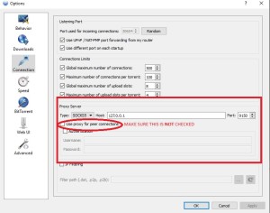 QBittorrent Tor Proxy Settings